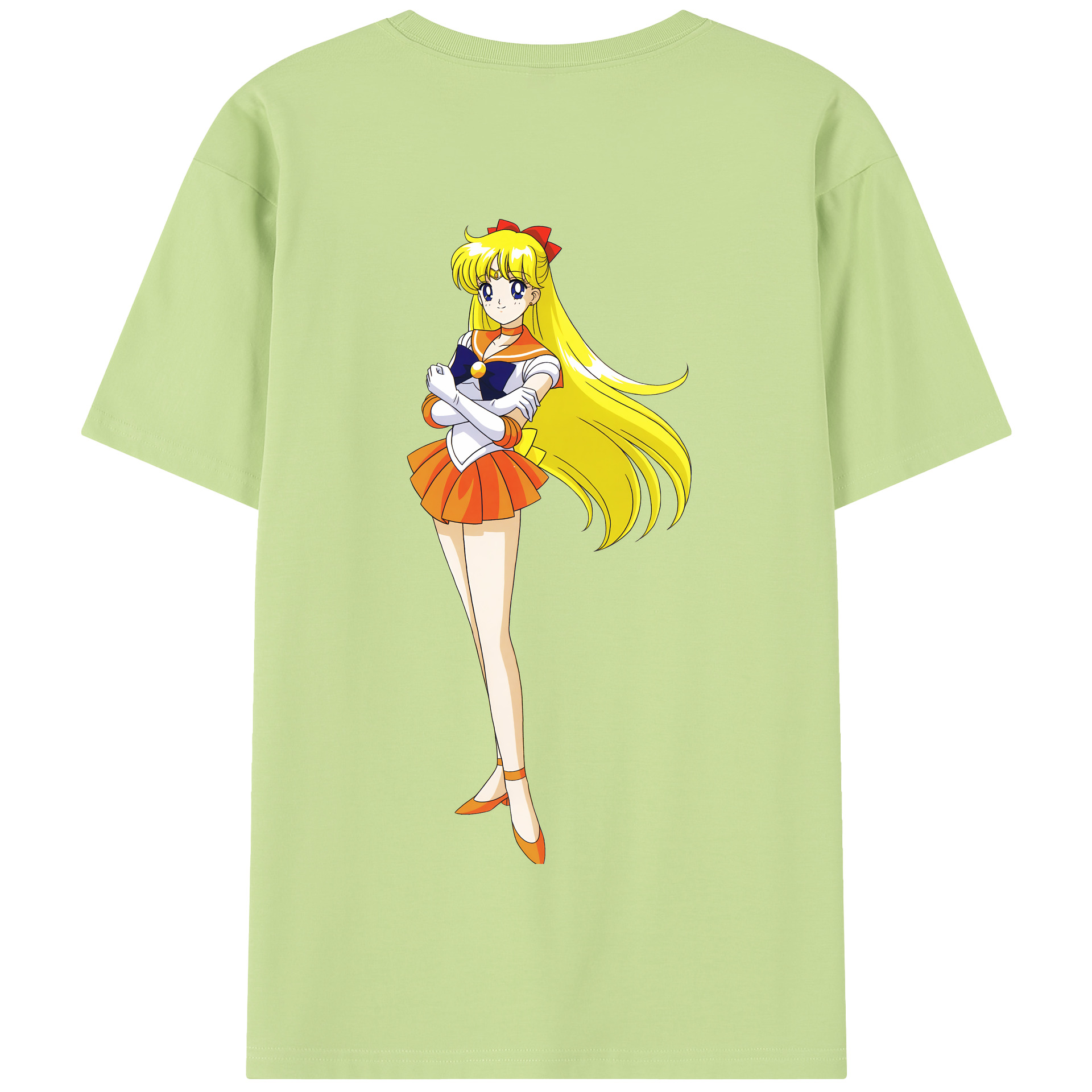 （画像用） 美少女戦士セーラームーン 愛野 美奈子 あいの みなこ Sailor Moon Aino Minako 綿100％半袖Tシャツ（背面プリント）